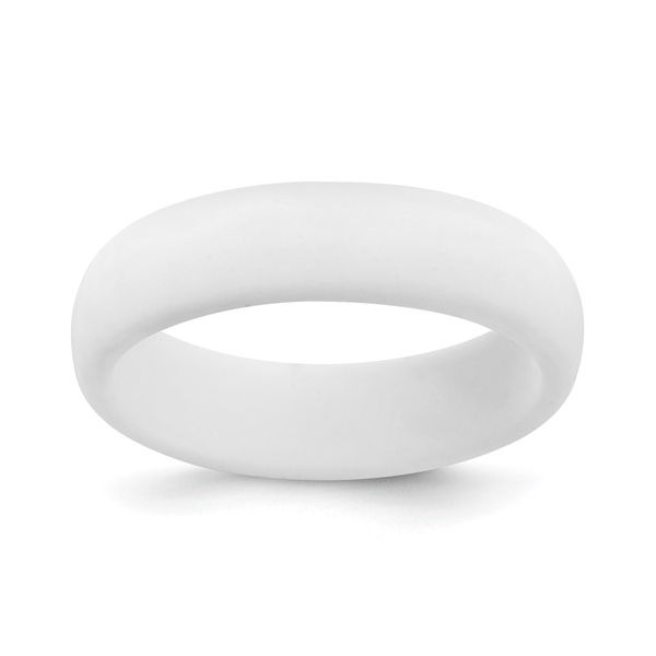 Silicone White 5.7mm Domed Band Size 7 Blocher Jewelers Ellwood City, PA
