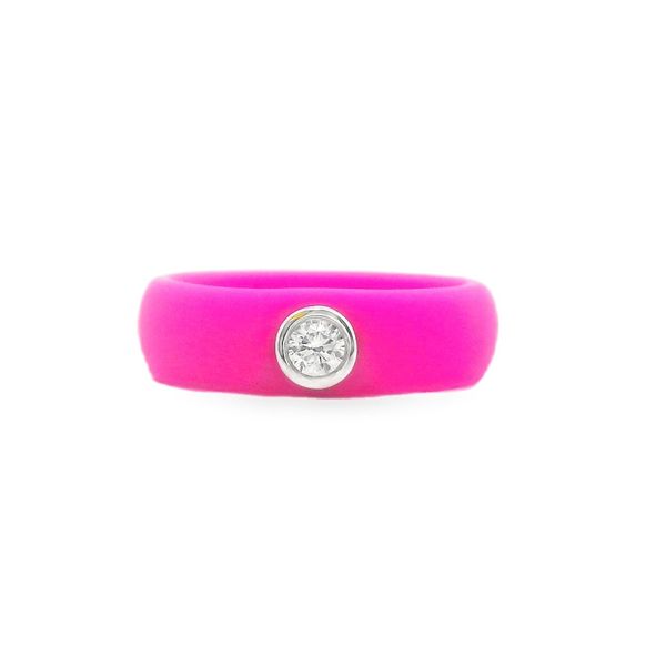 Electric Orchid Colorless CZ Silicone Ring, Size 5 Blocher Jewelers Ellwood City, PA