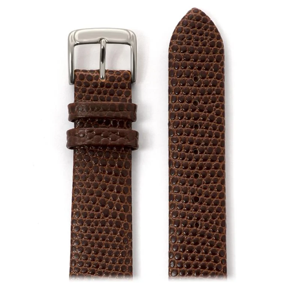 18mm Men's Brown Lizard Grain Leather Band 7.7
