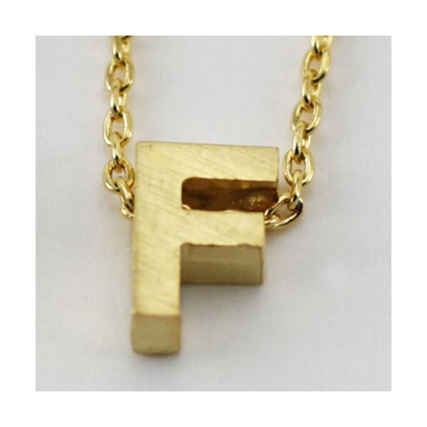 Gold-Plated Small Block Letter Initial Necklace Blocher Jewelers Ellwood City, PA