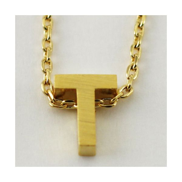 Gold-Plated Small Block Letter Initial Necklace Blocher Jewelers Ellwood City, PA