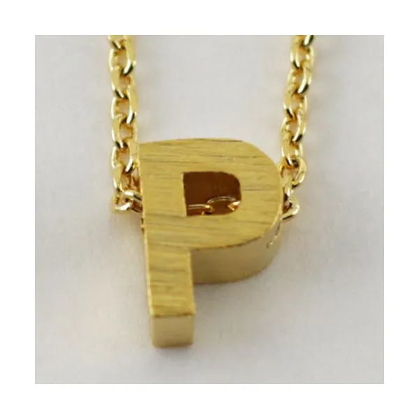 Gold-Plated Small Block Letter Initial Necklace Blocher Jewelers Ellwood City, PA