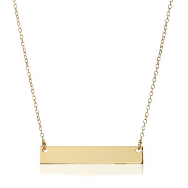 Yellow Plated SS Bar Necklace Length 16