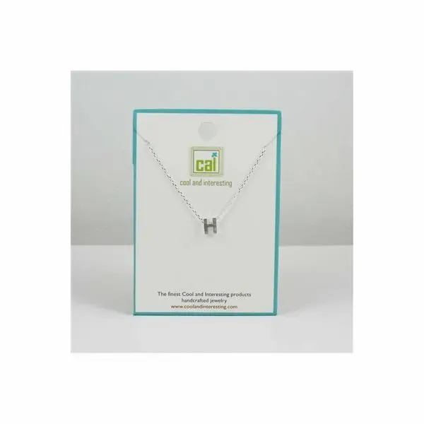 H - Sterling Silver Small Block Letter Initial Necklace Blocher Jewelers Ellwood City, PA