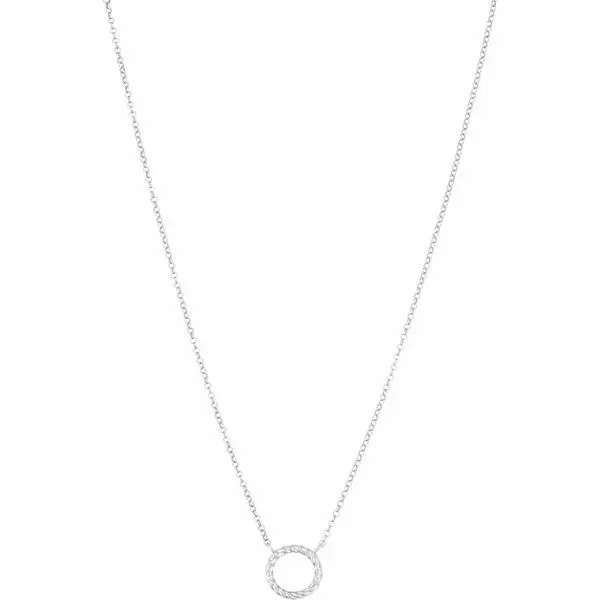 Sterling Silver Diamond Cut Cable With Rope Circle Necklace Blocher Jewelers Ellwood City, PA