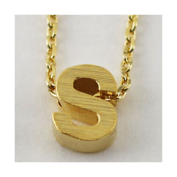 S - Gold-Plated Small Block Letter Initial Necklace Blocher Jewelers Ellwood City, PA
