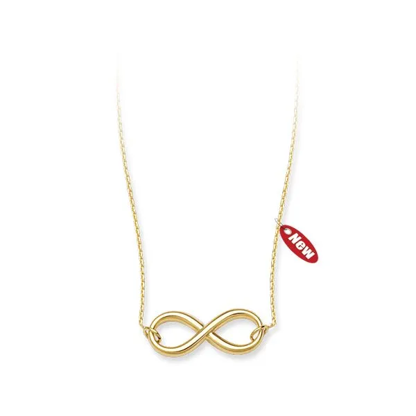 SS Yellow Gold Plating Adjustable Infinity Necklace Blocher Jewelers Ellwood City, PA