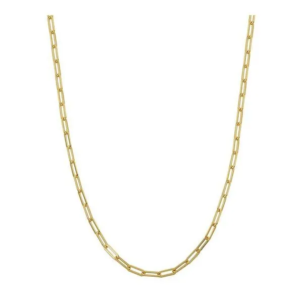 Sterling Silver Necklace made with Paperclip Chain Yellow Gold Finish Blocher Jewelers Ellwood City, PA
