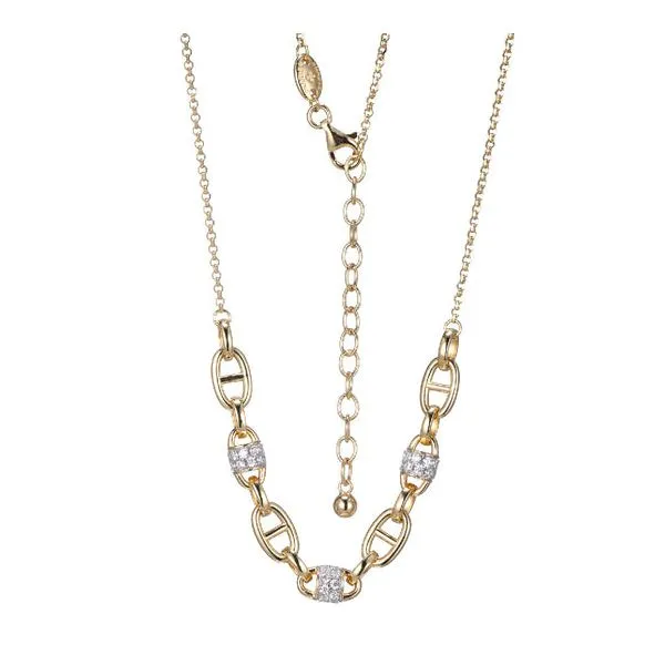 Two-Tone Sterling Silver Marina Frontal Necklace made with CZ Blocher Jewelers Ellwood City, PA