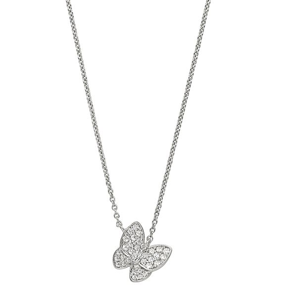 Sterling Silver Micropave Butterfly Necklace Blocher Jewelers Ellwood City, PA