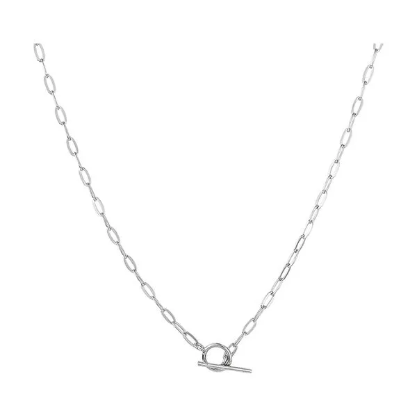 Sterling Silver Flattened Paperclip Toggle Necklace Blocher Jewelers Ellwood City, PA
