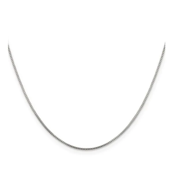 Sterling Silver Rhodium-plated Box Chain Necklace Image 2 Blocher Jewelers Ellwood City, PA