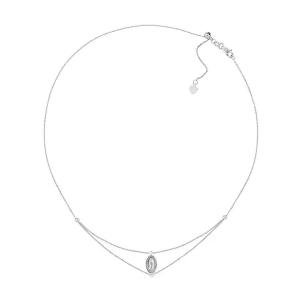 Sterling Silver Virgin Mary Adjustable Choker Adjustable Blocher Jewelers Ellwood City, PA