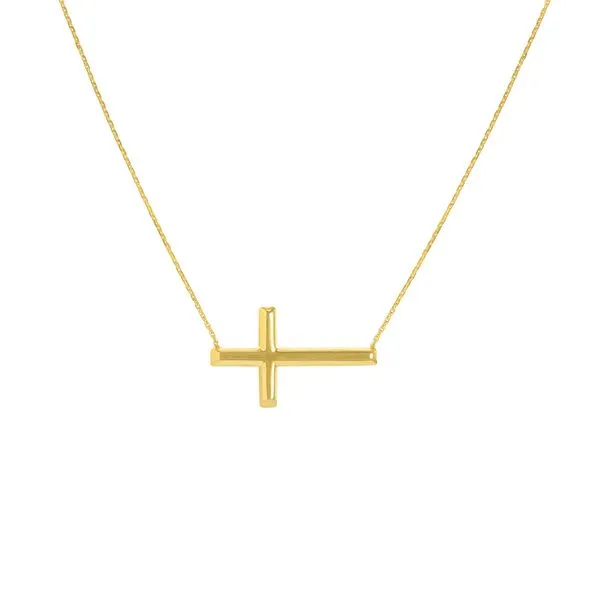 Sterling Silver Sideways Cross Necklace Blocher Jewelers Ellwood City, PA