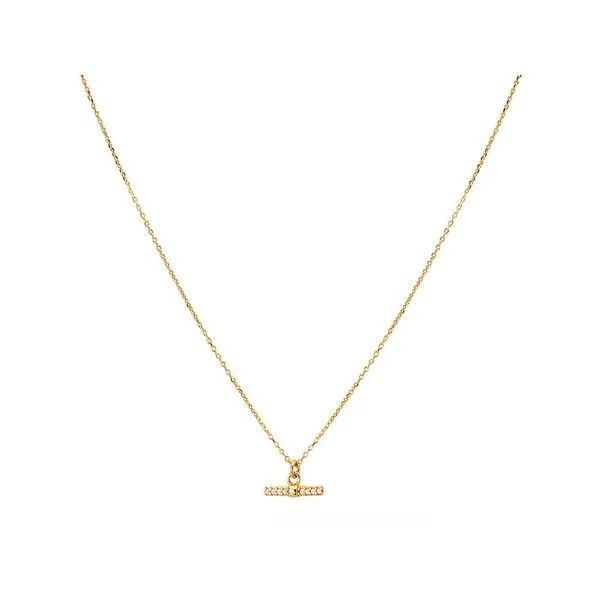 Gold-Plated Sterling Silver Necklace with Toggle Charm 16
