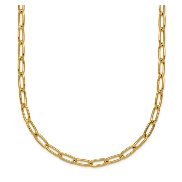 Stainless Steel Gold Plated Elongated Paperclip Chain 15