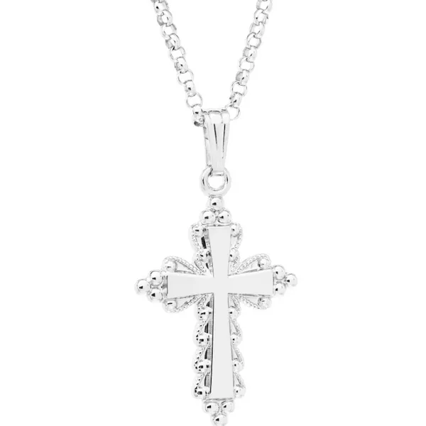 SS Filigree Cross w/ 18