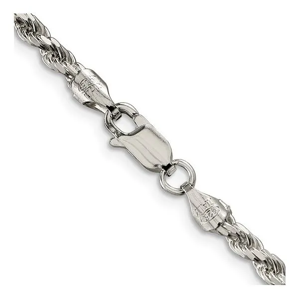 Sterling Silver 3.2mm Diamond-cut Rope Chain, 20