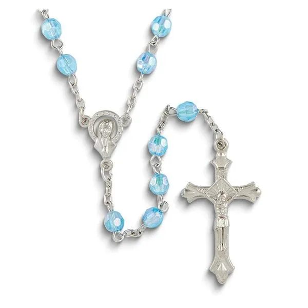 Silver-tone Light Blue Aurora Borealis Acrylic Beaded 19.5