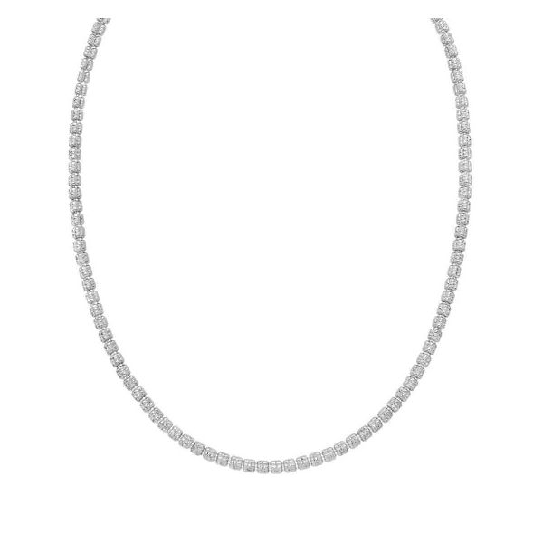 Sterling Silver Fancy Ice Chain with Pear Shaped Lobster Clasp, 18