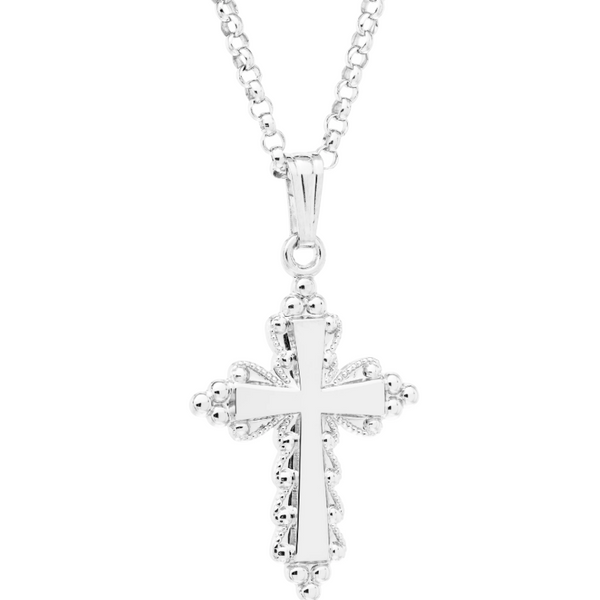 SS Filigree Cross w/ 18