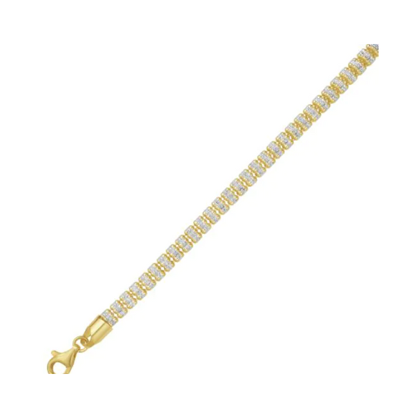 Gold PlatedFancy Ice Chain with Pear Shaped Lobster Clasp, 22