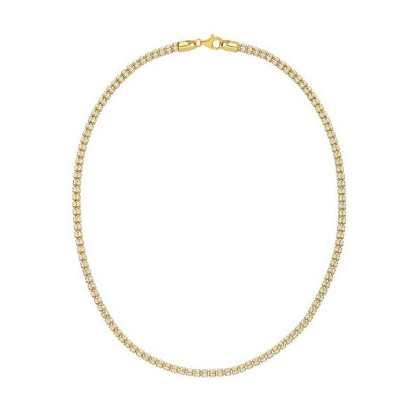 Gold PlatedFancy Ice Chain with Pear Shaped Lobster Clasp, 22
