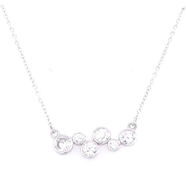 Sterling Silver Bubble Necklace with CZs 18