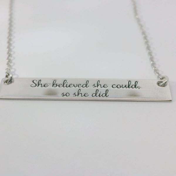 Sterling Silver Bar Necklace 