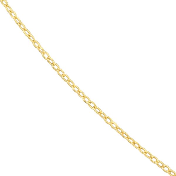 Sterling Silver GP 1.85mm Designer Textured Rolo Chain with Lobster Lock 16