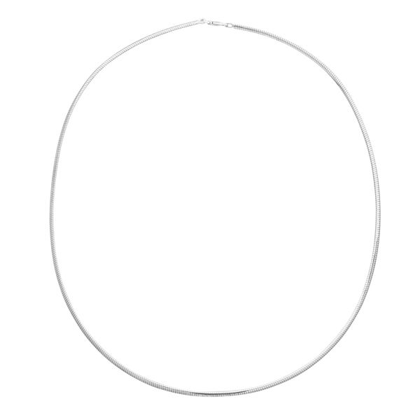 18 Platinum Finish Sterling Silver 2mm Omega Chain Blocher Jewelers Ellwood City, PA