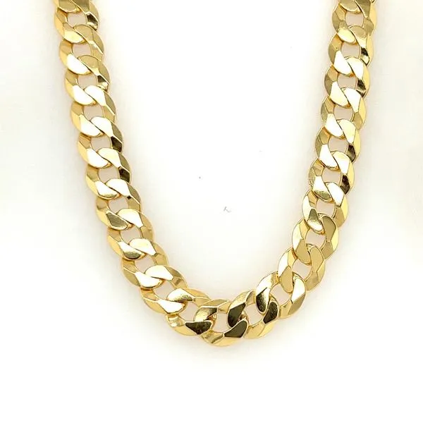 Yellow Sterling Silver Curb Chain Super Light 24" Blocher Jewelers Ellwood City, PA