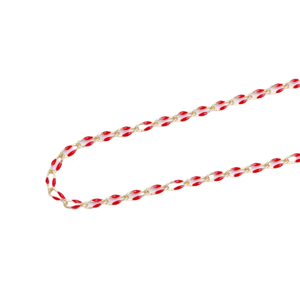 Dainty Red Enamel Elongated Rolo Chain Blocher Jewelers Ellwood City, PA