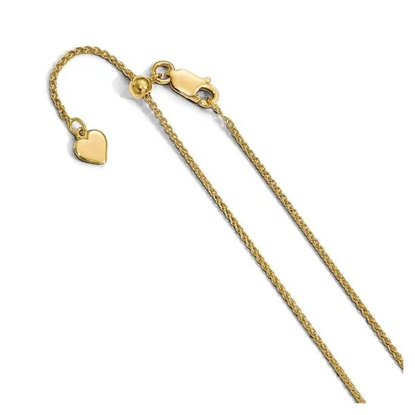Gold-Plated Sterling Silver Adjustable Spiga Wheat Chain 22" Blocher Jewelers Ellwood City, PA