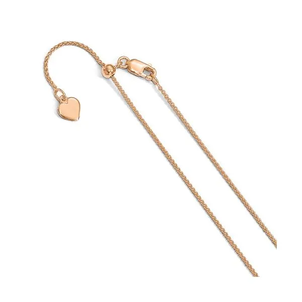 Sterling Silver Rose-Plated Adjustable Chain Blocher Jewelers Ellwood City, PA