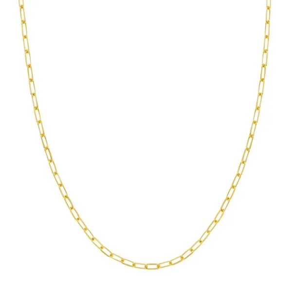 Sterling Silver Gold Plated Paper Clip Chain 20" Blocher Jewelers Ellwood City, PA