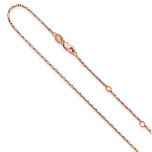 Sterling Silver Rose Gold-plated 0.95mm Box 16