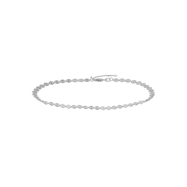 Sterling Silver 4mm Full Disk Adjustable Anklet 10