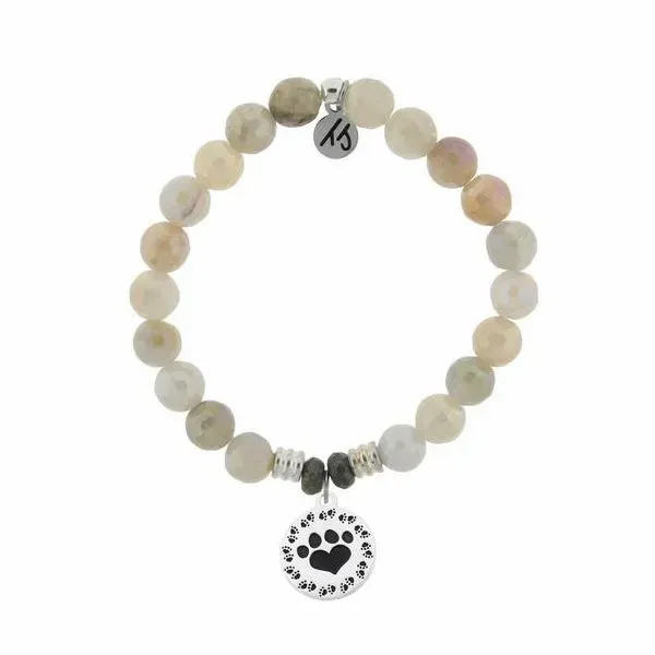 Moonstone Stone Bracelet with Sterling Silver Charm Blocher Jewelers Ellwood City, PA