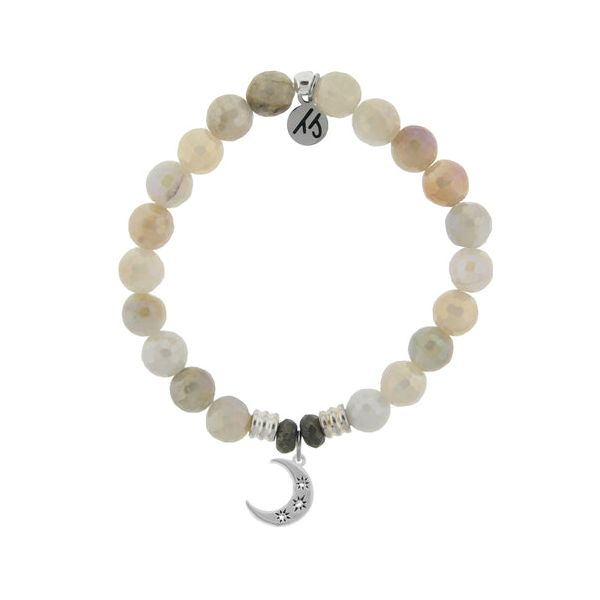 Moonstone Stone Bracelet with Sterling Silver Charm Blocher Jewelers Ellwood City, PA