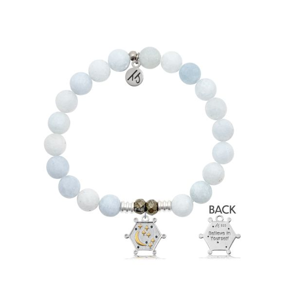 Celestine Stone Bracelet with Believe in Yourself Sterling Silver Charm Blocher Jewelers Ellwood City, PA