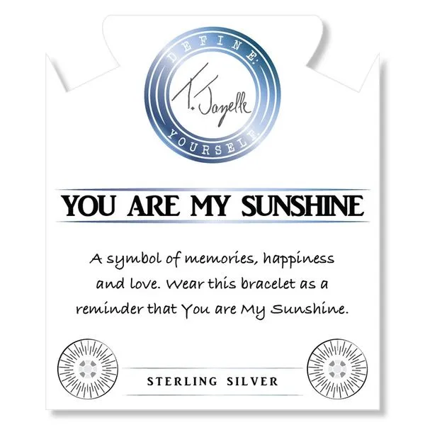 Black Moonstone Stone Bracelet with You are my Sunshine Sterling Silver Charm Image 2 Blocher Jewelers Ellwood City, PA