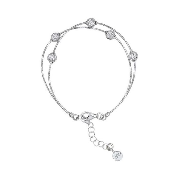 Sterling Silver 2-Strand Diamond-Cut Bead Bracelet Blocher Jewelers Ellwood City, PA