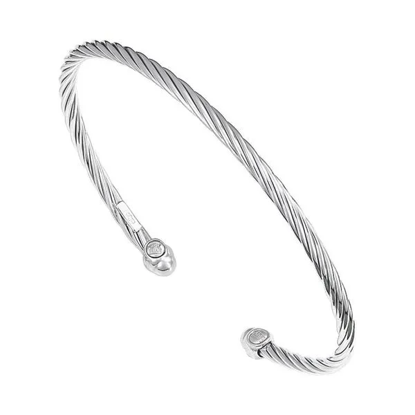 Sterling Silver Twisted Pattern Ball Endcaps Bracelet Blocher Jewelers Ellwood City, PA