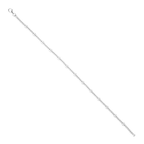 Sterling Silver Bead Chain Anklet With High Polished Beads Blocher Jewelers Ellwood City, PA