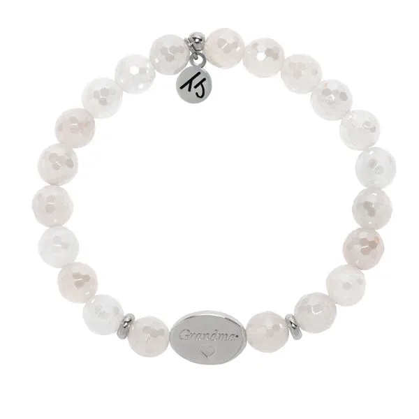 Faceted Rose Quartz Bracelet with Silver In-Line 