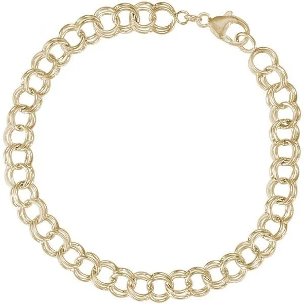 Gold Plated Double Link Classic Bracelet with Lobster Claw Blocher Jewelers Ellwood City, PA