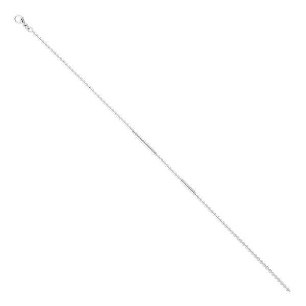 Sterling Silver Bead Chain Anklet With 2 Bar Stations Blocher Jewelers Ellwood City, PA
