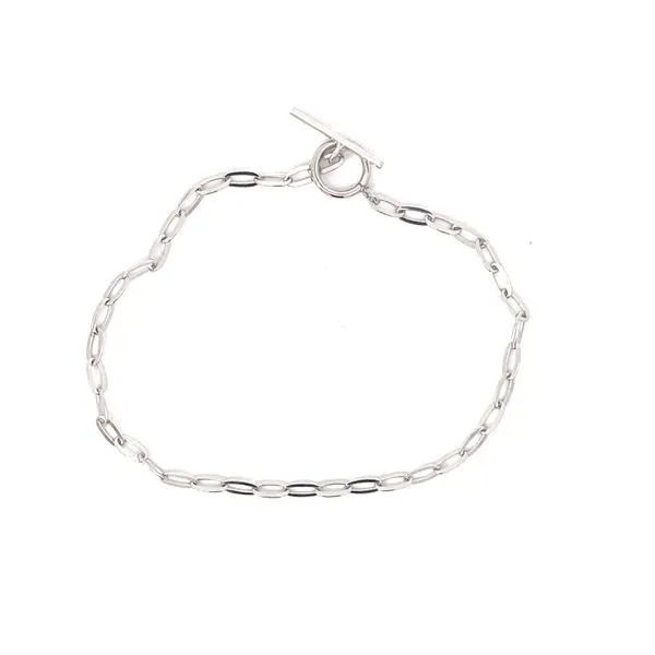 Sterling Silver 2.6mm Flattened Paperclip Toggle Bracelet Blocher Jewelers Ellwood City, PA