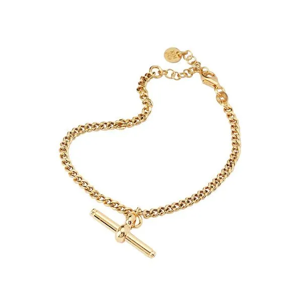 Gold-Plated Sterling Silver Bracelet with Toggle Drop 7